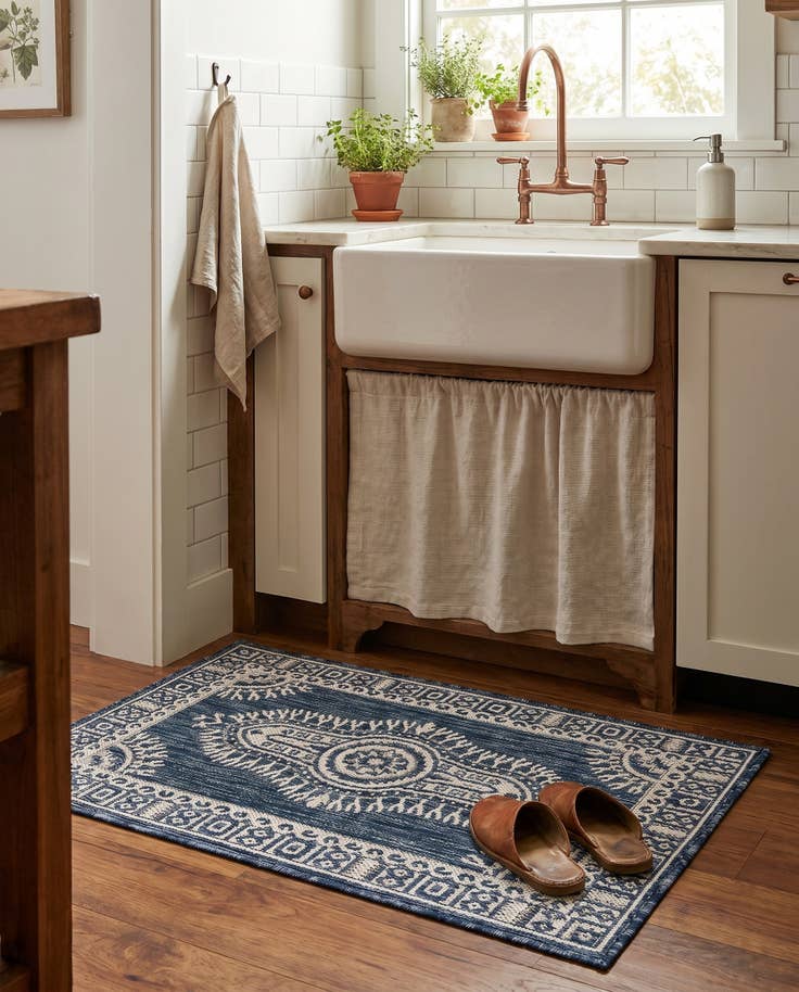 Detail image of 2' x 3' Easy-Clean Traditional Indoor / Outdoor Rug