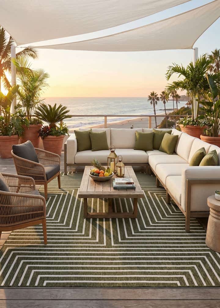 9' x 12' Easy-Clean Modern Indoor / Outdoor Rug