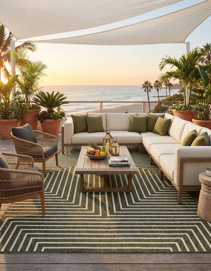 Detail image of 9' x 12' Easy-Clean Modern Indoor / Outdoor Rug