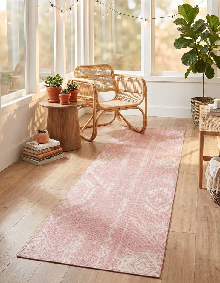 Detail image of 2' 7 x 12' Easy-Clean Bohemian Indoor / Outdoor Runner Rug