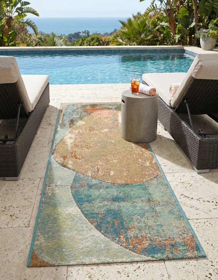 Detail image of 2' x 5' 1 Easy-Clean Modern Indoor / Outdoor Runner Rug