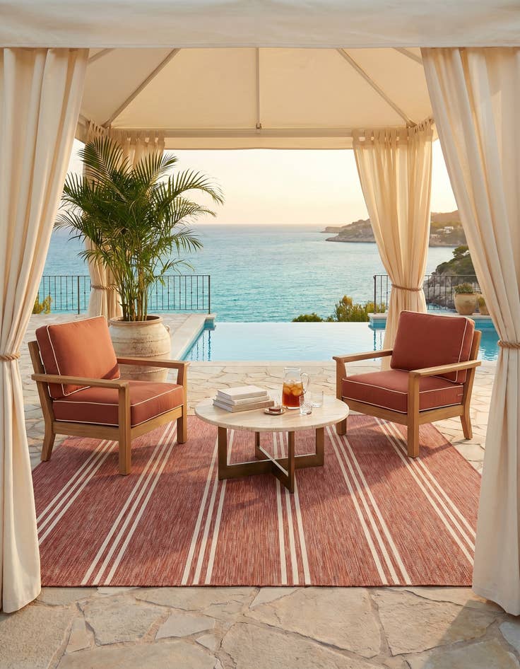 Detail image of 7' 10 x 10' Easy-Clean Jill Zarin Anguilla Indoor / Outdoor Rug