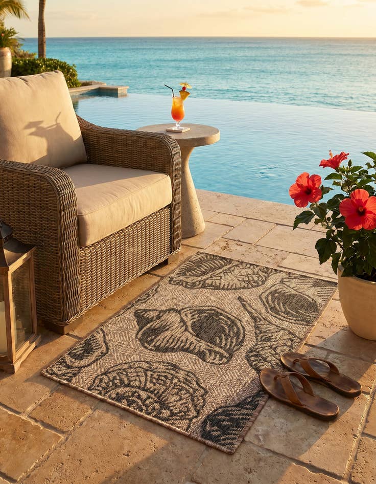 Detail image of 2' x 3' Easy-Clean Coastal Indoor / Outdoor Rug
