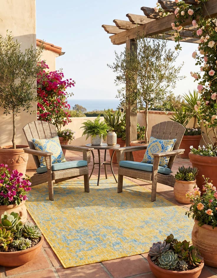 Detail image of 4' x 6' Easy-Clean Jill Zarin Dubai Indoor / Outdoor Rug