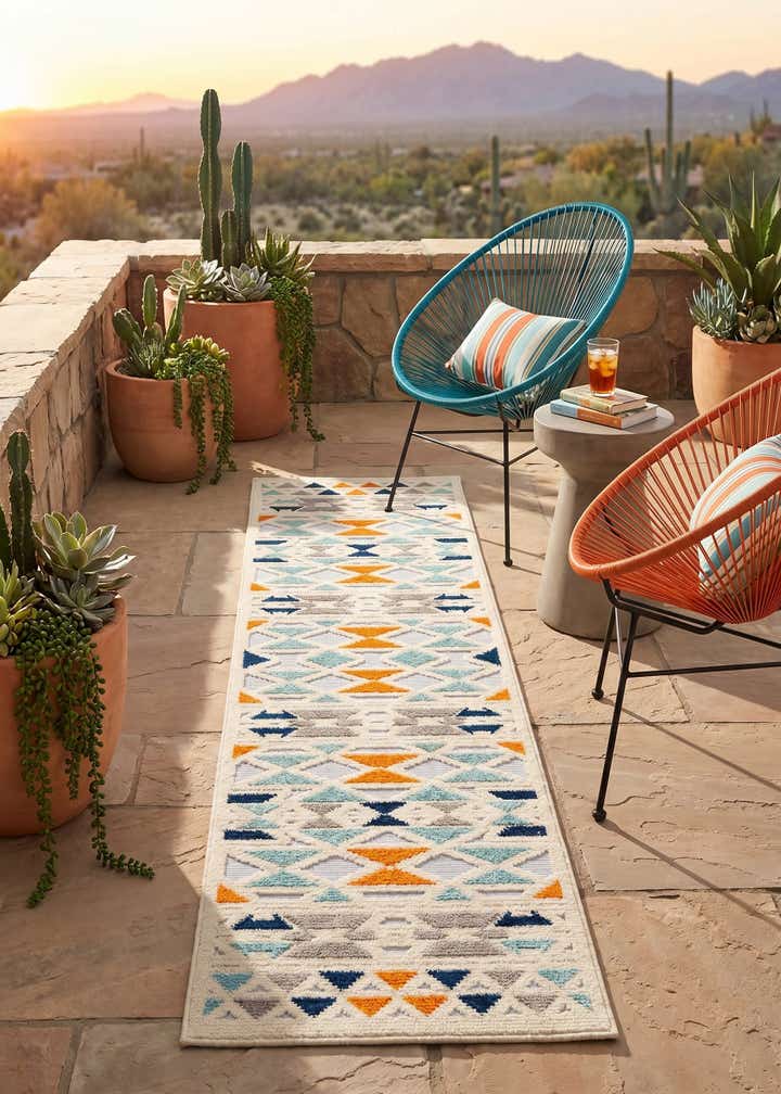 2' x 8' Easy-Clean Aruba Indoor / Outdoor Runner Rug