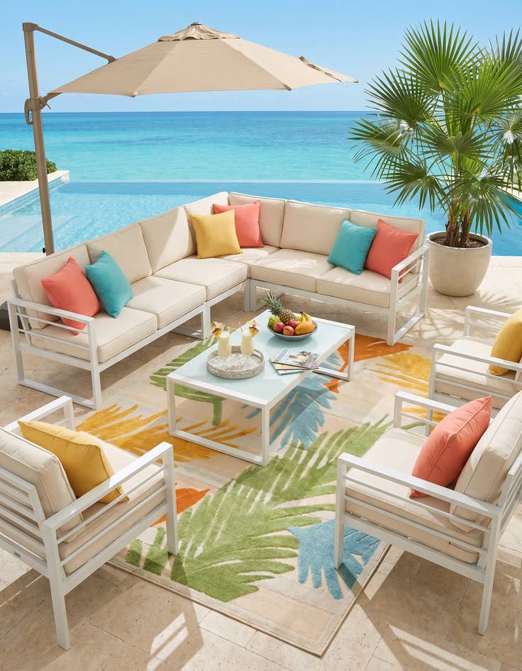 Detail image of 7' x 10' Easy-Clean Aruba Indoor / Outdoor Rug