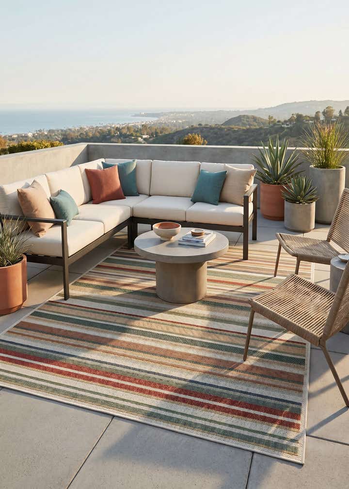 5' 3 x 7' 7 Easy-Clean Baja Indoor / Outdoor Rug