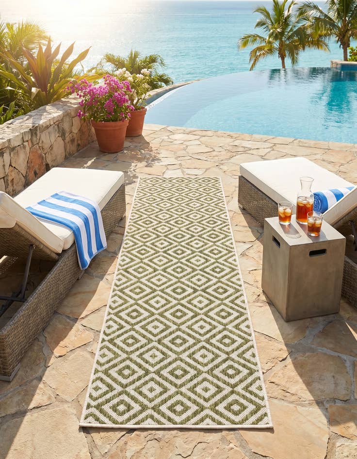 Detail image of 2' x 6' Easy-Clean Jill Zarin Costa Rica Indoor / Outdoor Runner Rug