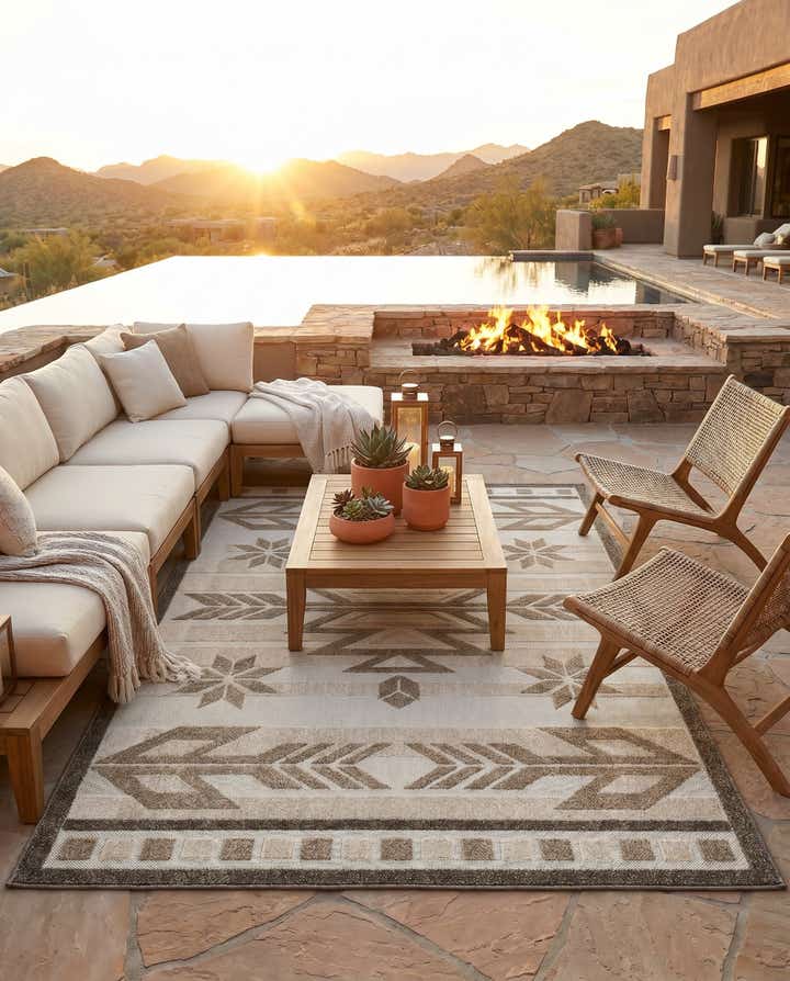 5' x 8' Easy-Clean Modern Indoor / Outdoor Rug