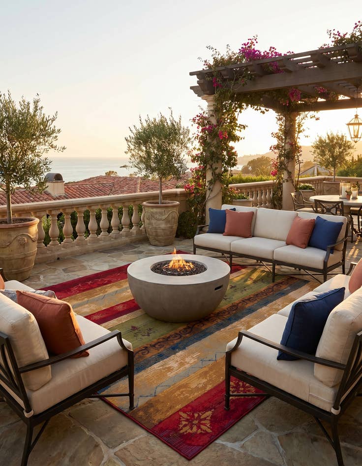 Detail image of 7' 10 x 7' 10 Easy-Clean Modern Indoor / Outdoor Square Rug