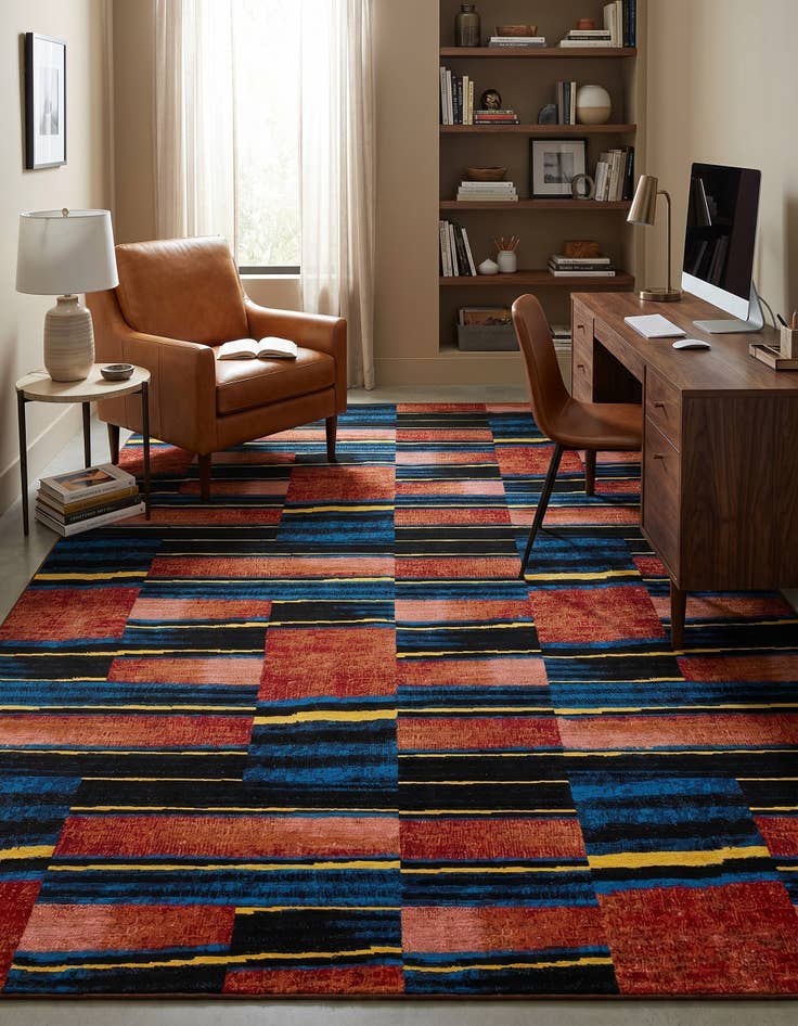 Detail image of 9' x 12' Easy-Clean Modern Indoor / Outdoor Rug