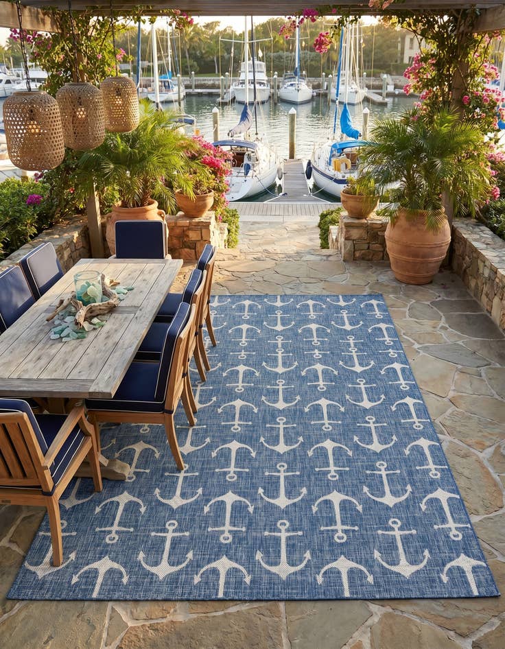 Detail image of 10' x 13' Easy-Clean Coastal Indoor / Outdoor Rug
