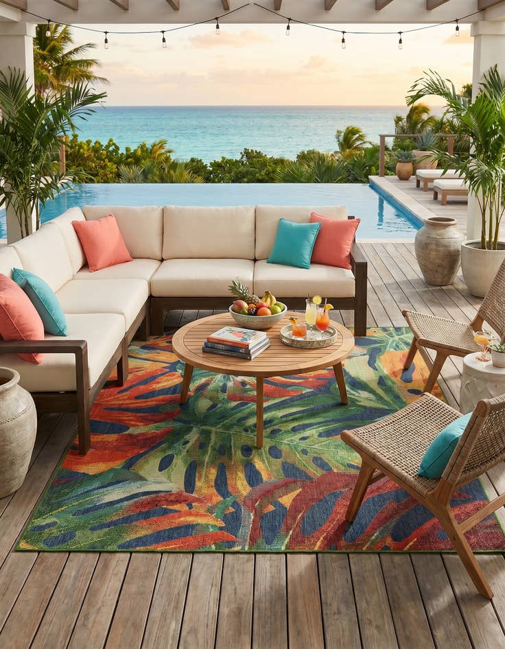 Detail image of 7' 10 x 10' Easy-Clean Baja Indoor / Outdoor Rug