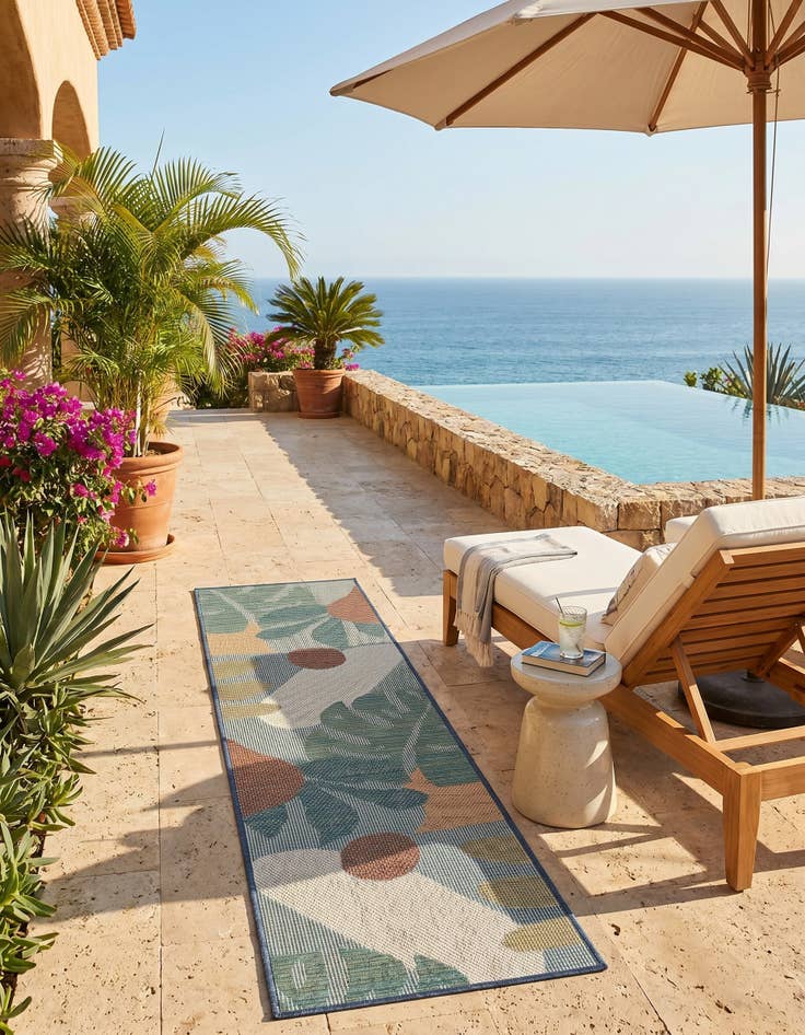 Detail image of 2' x 8' Easy-Clean Baja Indoor / Outdoor Runner Rug