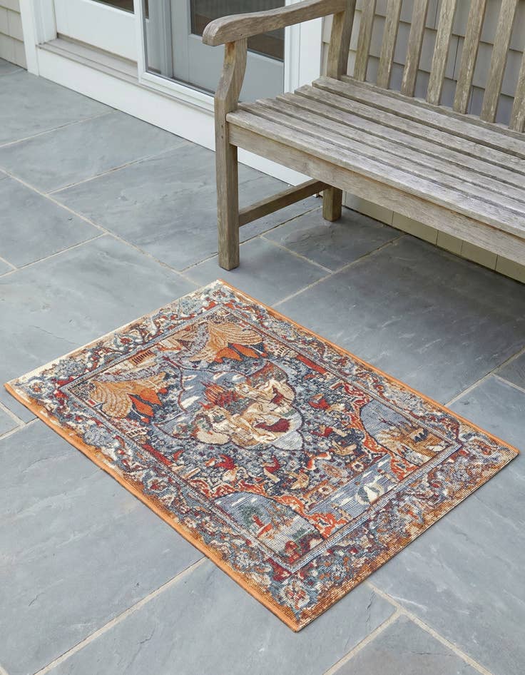 Detail image of 2' x 3' Easy-Clean Traditional Indoor / Outdoor Rug