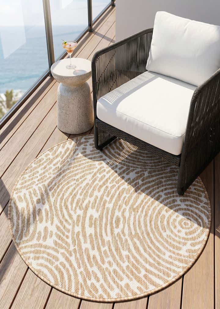 3' x 3' Easy-Clean Modern Indoor / Outdoor Round Rug