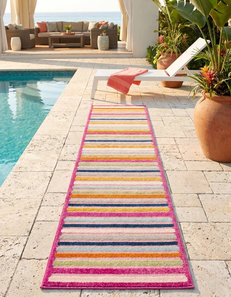 Detail image of 2' x 10' Easy-Clean Aruba Indoor / Outdoor Runner Rug
