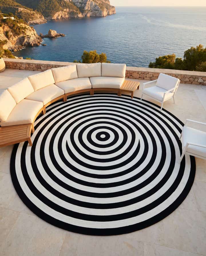10' x 10' Easy-Clean Eco Verse Washable Indoor / Outdoor Round Rug