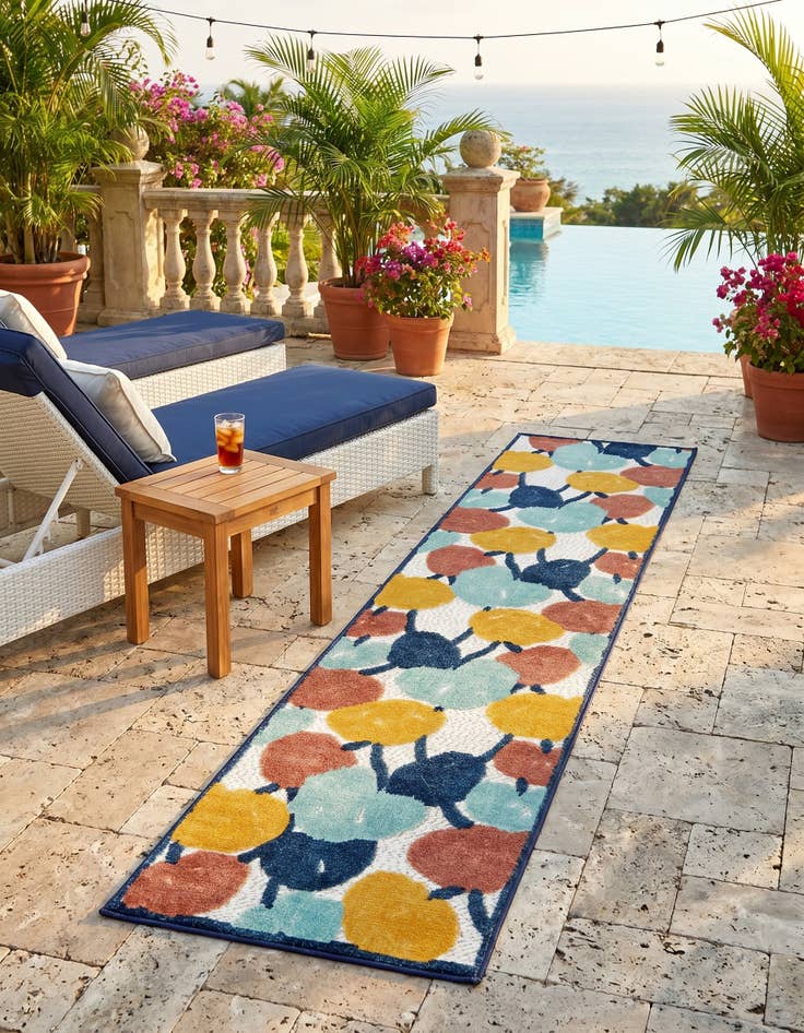 Detail image of 2' x 10' Easy-Clean Belize Indoor / Outdoor Runner Rug