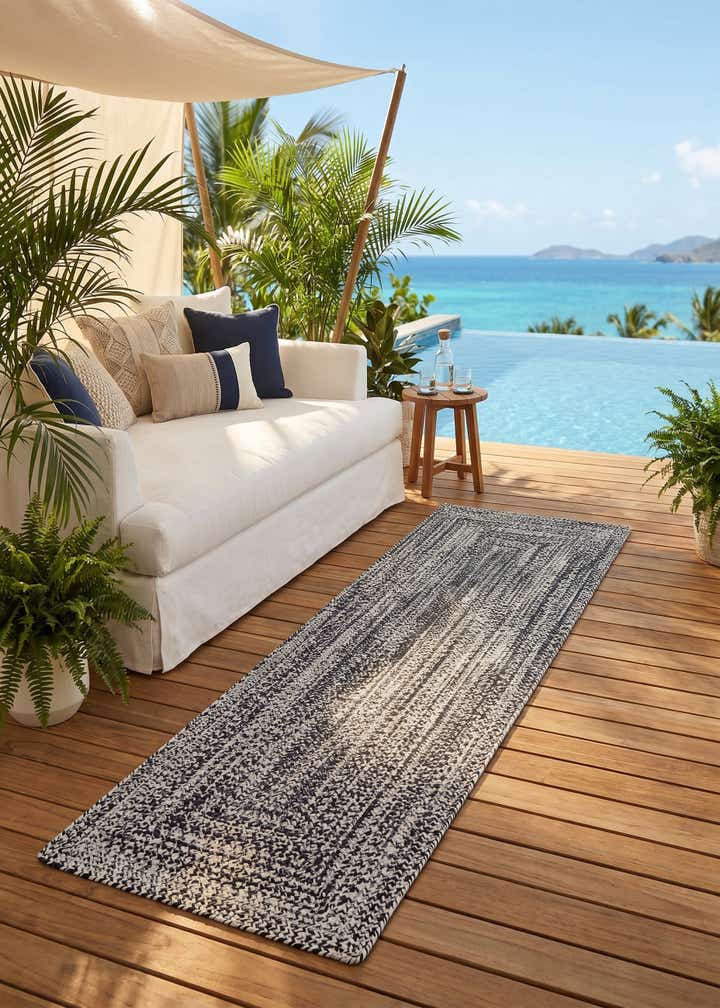 2' x 6' 1 Easy-Clean Eco Verse Washable Indoor / Outdoor Runner Rug