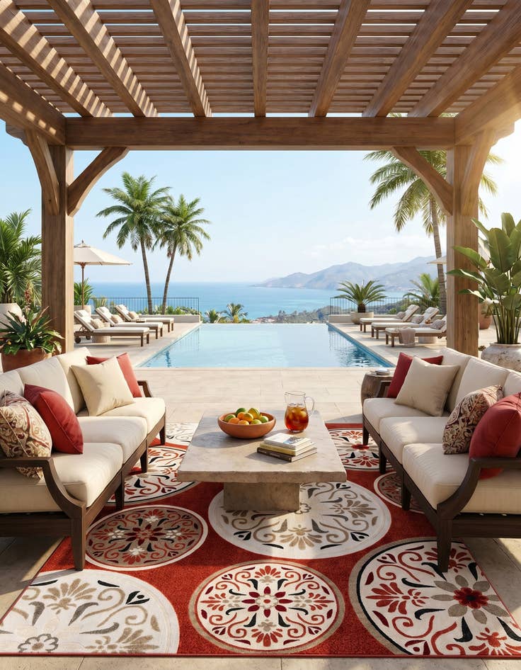 Detail image of 10' x 14' 1 Easy-Clean Modern Indoor / Outdoor Rug
