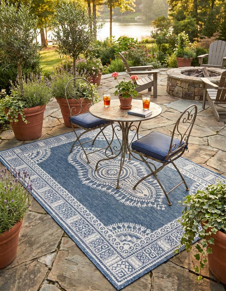 Detail image of 4' x 6' Easy-Clean Traditional Indoor / Outdoor Rug