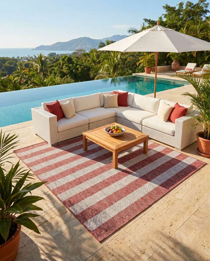 9' x 12' Easy-Clean Ribbon Indoor / Outdoor Rug