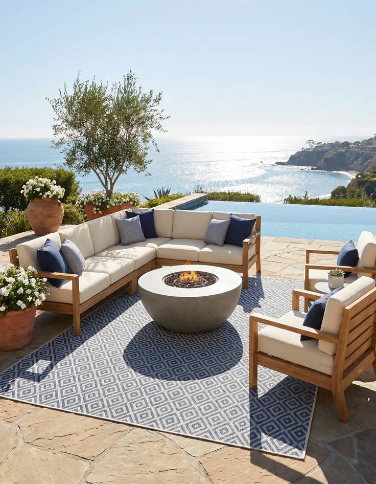 Detail image of 7' 10 x 7' 10 Easy-Clean Jill Zarin Costa Rica Indoor / Outdoor Square Rug