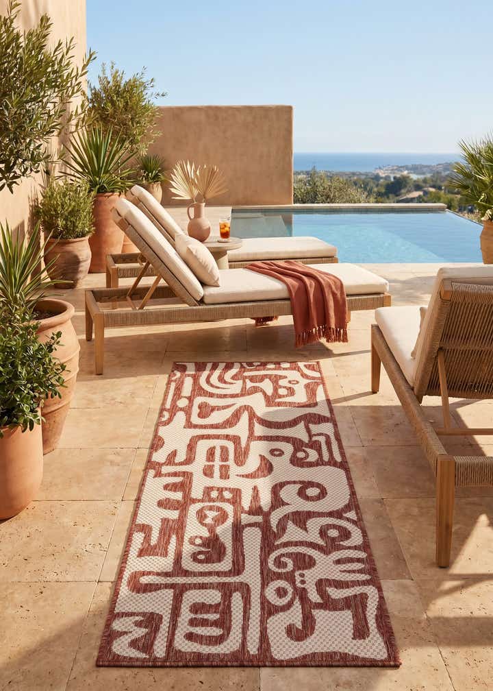 2' x 5' 3 Easy-Clean Modern Indoor / Outdoor Runner Rug