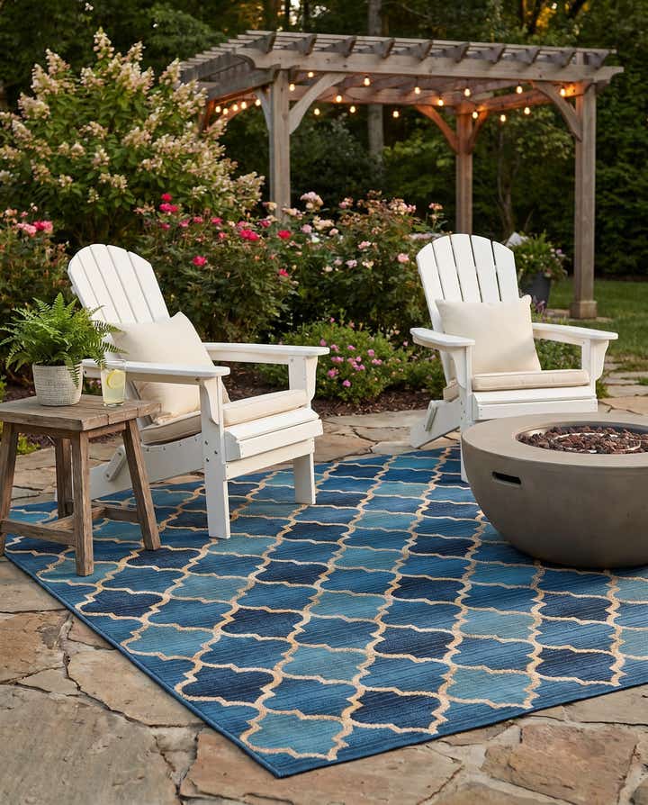 6' x 6' Easy-Clean Trellis Indoor / Outdoor Square Rug