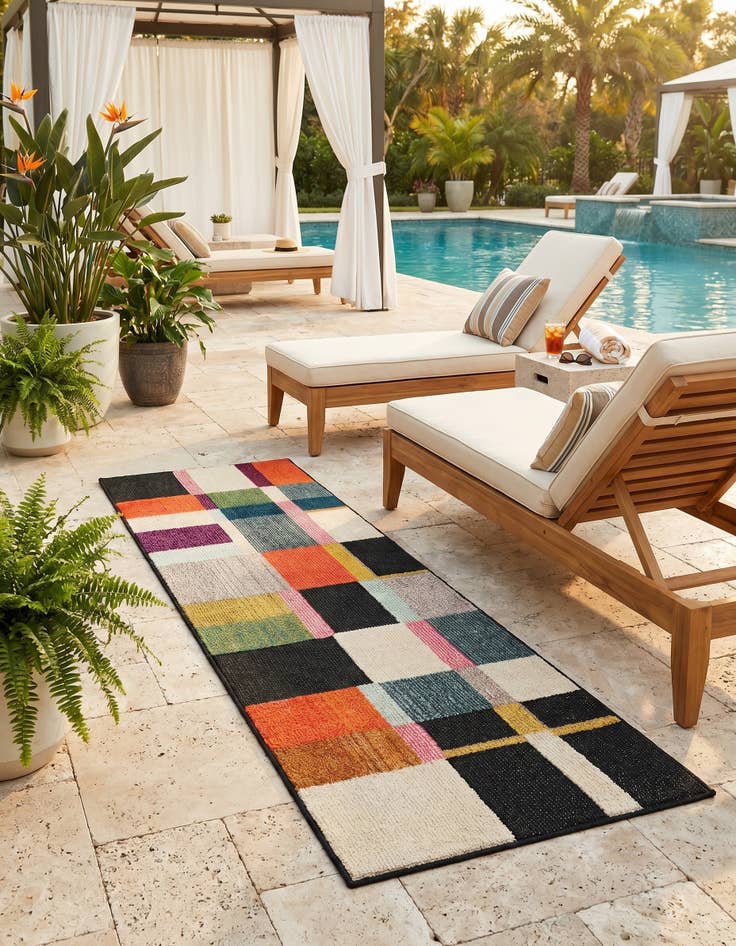 Detail image of 2' x 6' Easy-Clean Casablanca Indoor / Outdoor Runner Rug