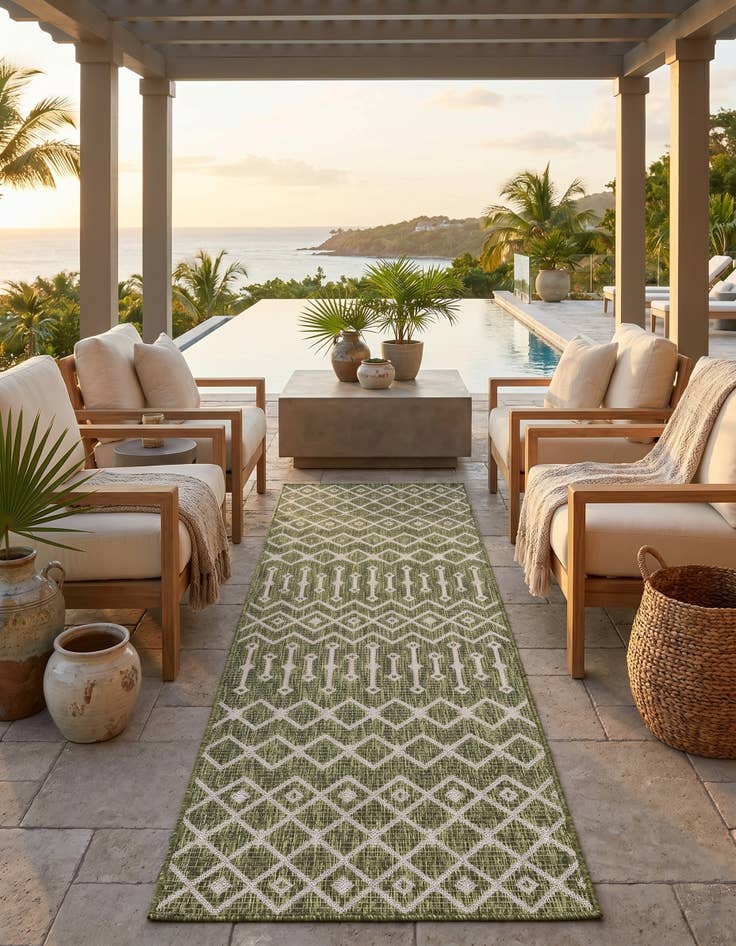 Detail image of 2' x 8' Easy-Clean Lattice Indoor / Outdoor Runner Rug
