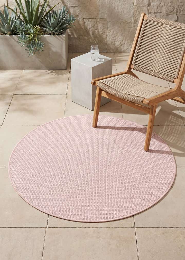 4' x 4' Easy-Clean Solid Indoor / Outdoor Round Rug