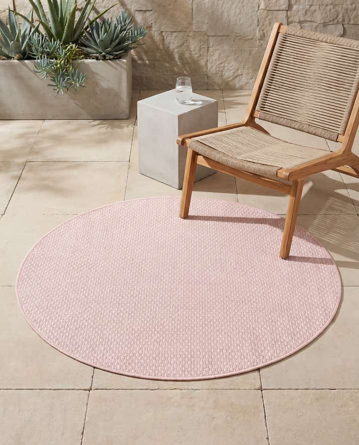 4' x 4' Easy-Clean Solid Indoor / Outdoor Round Rug