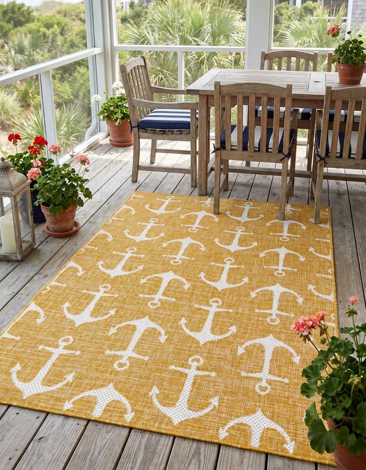 Detail image of 4' x 6' Easy-Clean Coastal Indoor / Outdoor Rug