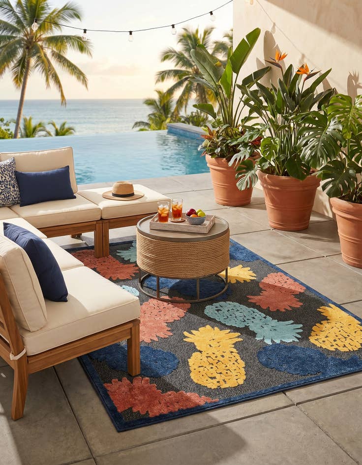 Detail image of 6' x 9' Easy-Clean Belize Indoor / Outdoor Rug