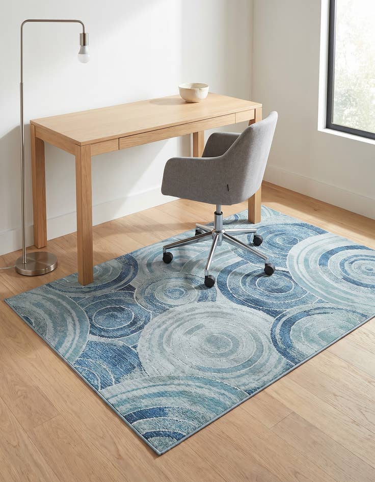 Detail image of 4' x 6' Easy-Clean Modern Indoor / Outdoor Rug