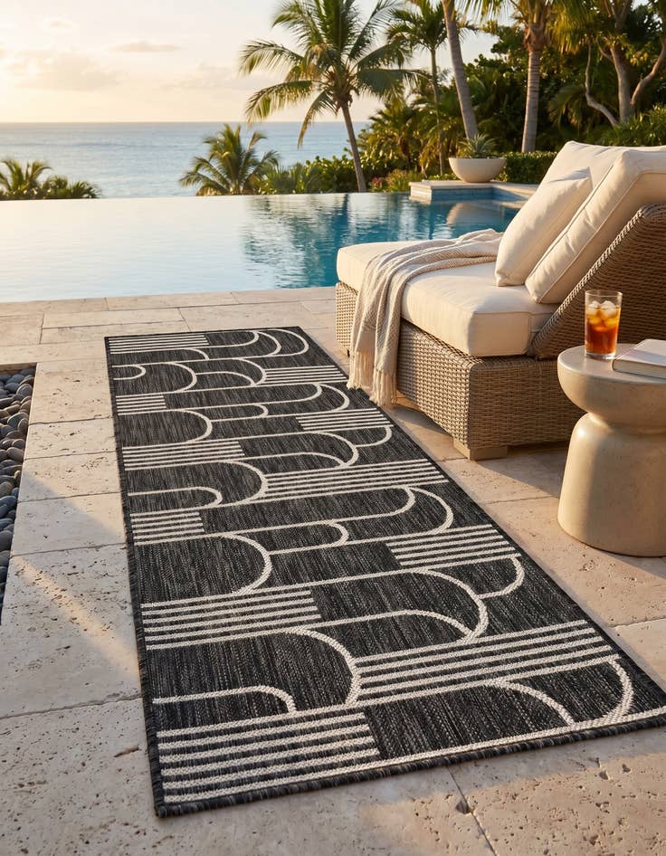 Detail image of 2' x 5' 3 Easy-Clean Modern Indoor / Outdoor Runner Rug