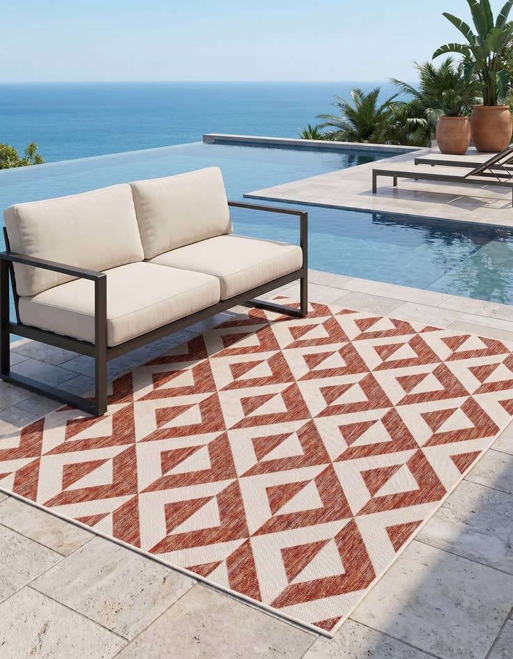 Detail image of 5' 3 x 8' Easy-Clean Jill Zarin Napa Indoor / Outdoor Rug