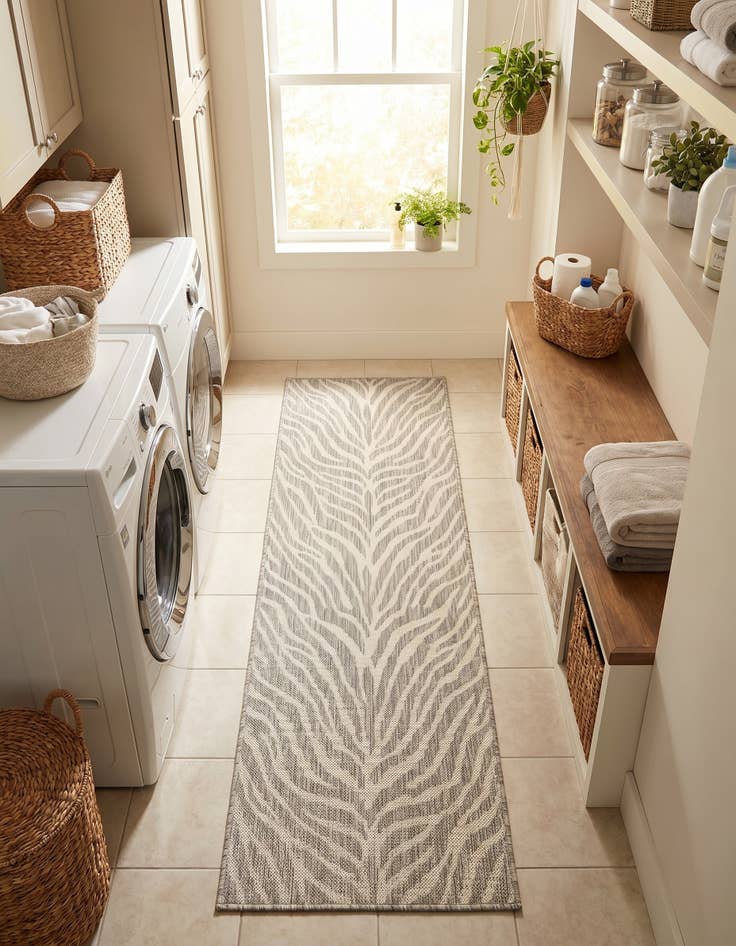 Detail image of 2' x 6' Easy-Clean Safari Indoor / Outdoor Runner Rug