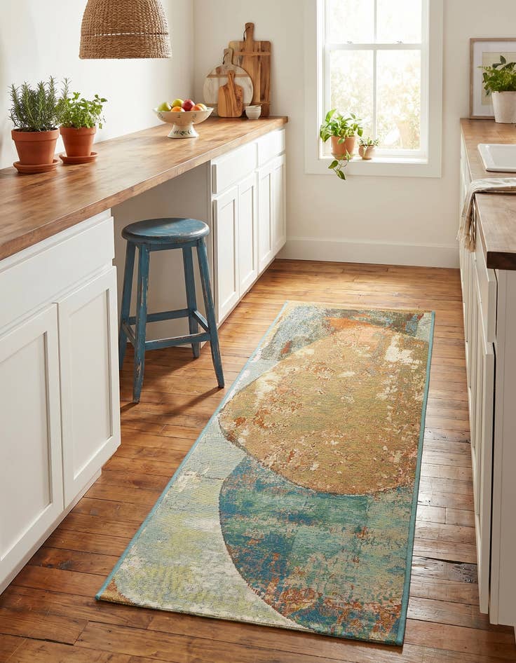 Detail image of 2' x 5' 1 Easy-Clean Modern Indoor / Outdoor Runner Rug