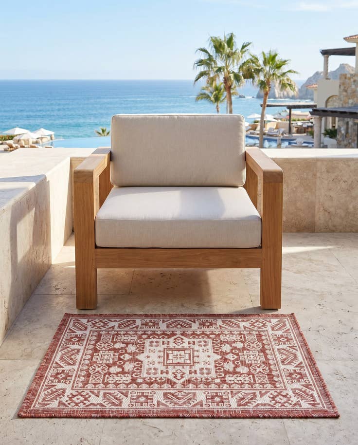 Detail image of 2' x 3' Easy-Clean Aztec Indoor / Outdoor Rug
