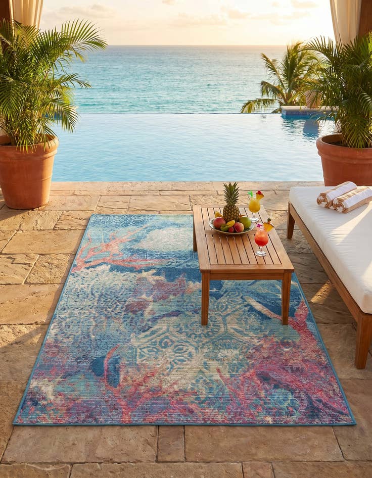 Detail image of 3' 3 x 5' 3 Easy-Clean Coastal Indoor / Outdoor Rug