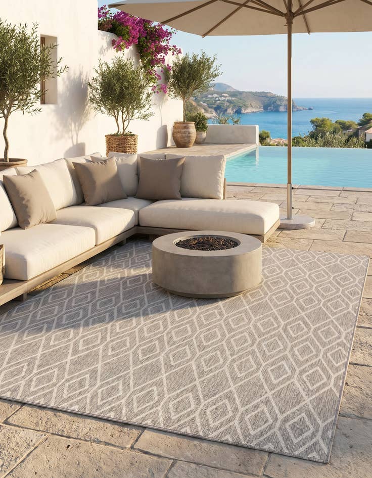 Detail image of 7' 10 x 10' Easy-Clean Jill Zarin Turks and Caicos Indoor / Outdoor Rug