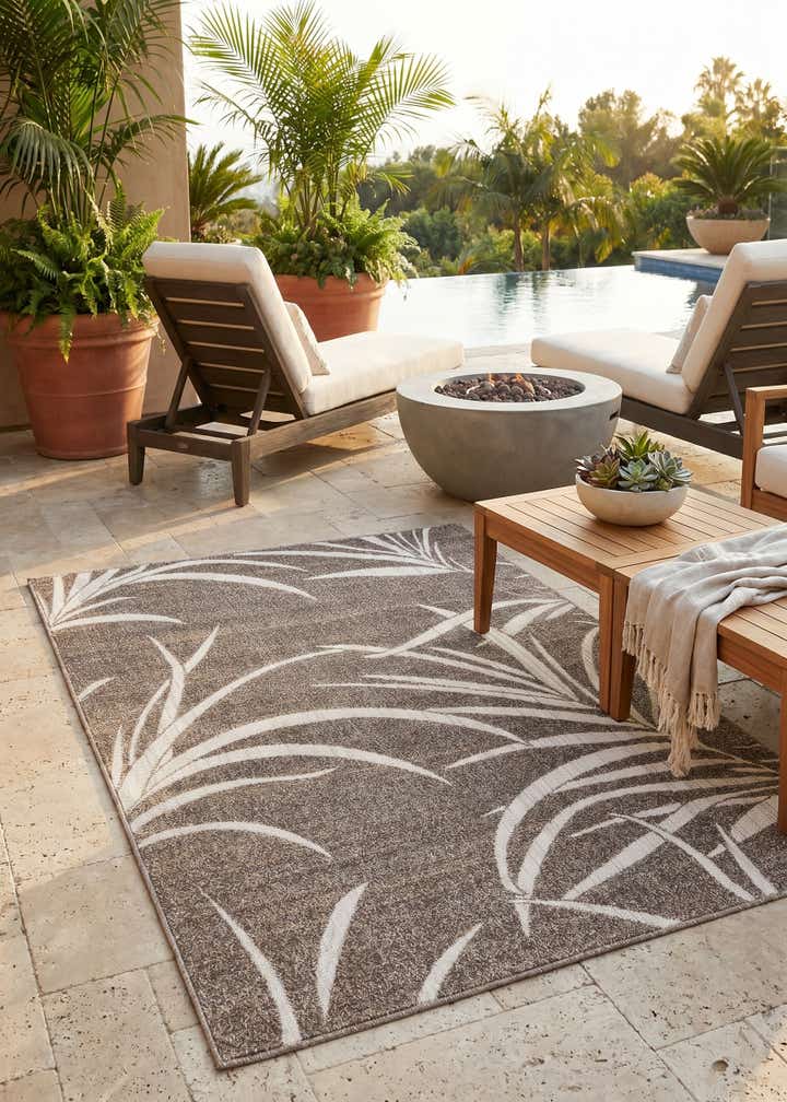 4' x 6' Easy-Clean Botanical Indoor / Outdoor Rug
