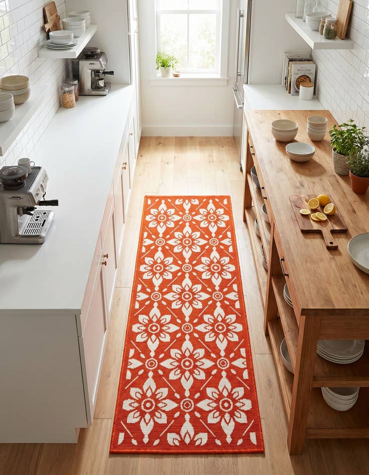 Detail image of 2' x 5' Easy-Clean Lattice Indoor / Outdoor Runner Rug