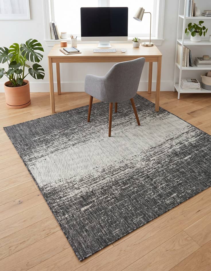 Detail image of 5' 3 x 5' 3 Easy-Clean Modern Indoor / Outdoor Square Rug