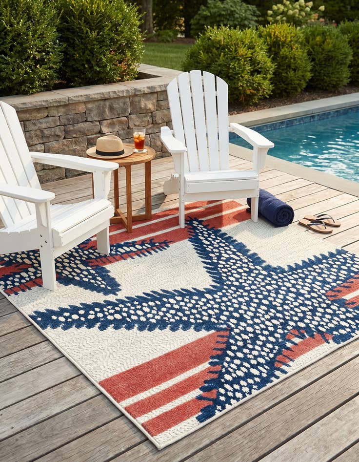 Detail image of 5' 3 x 5' 3 Easy-Clean Belize Indoor / Outdoor Square Rug