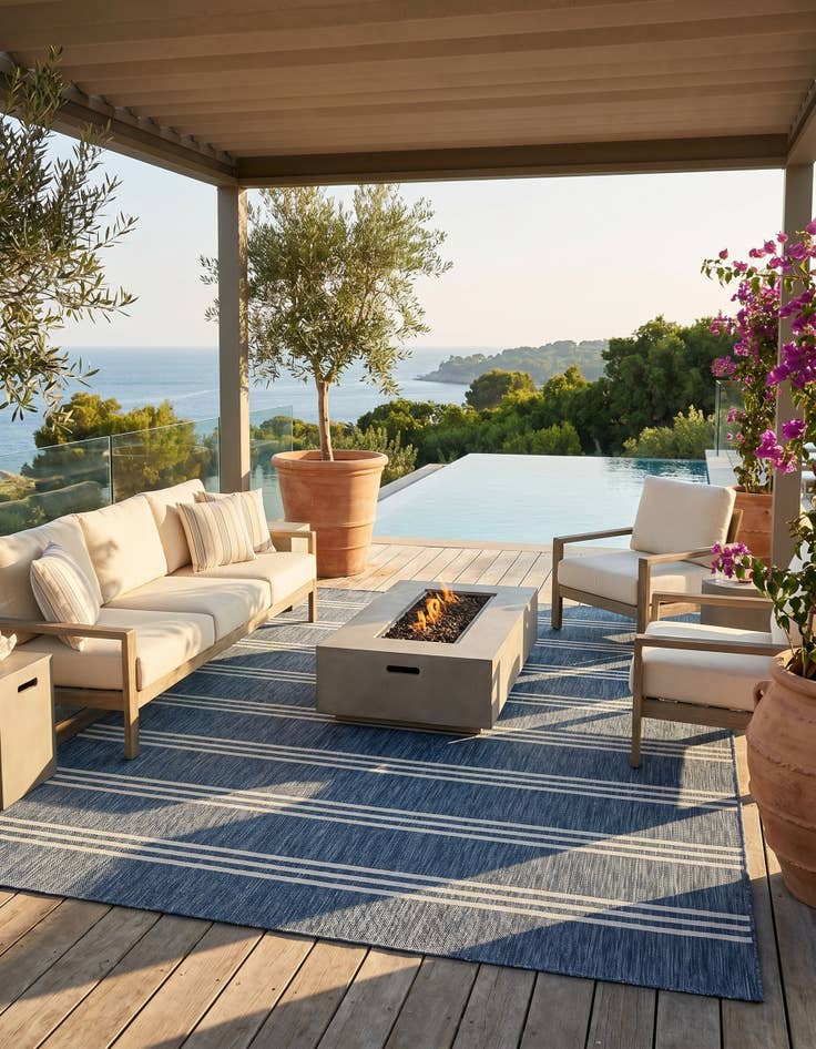 Detail image of 7' 10 x 10' Easy-Clean Jill Zarin Anguilla Indoor / Outdoor Rug