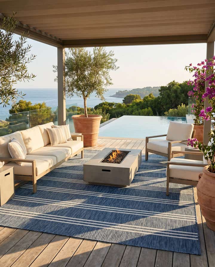 7' 10 x 10' Easy-Clean Jill Zarin Anguilla Indoor / Outdoor Rug